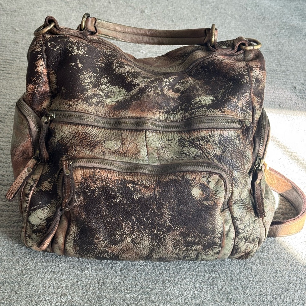 Lusher Brown/Turquoise stonewashed Quest Backpack Discontinued Color PERFECT